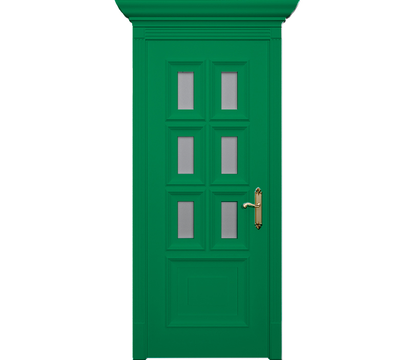 Дверь межкомнатная со стеклом Неаполь ДО1 зеленая