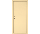 Влагостойкая дверь ПВХ EtaDoor глухая ванильная одностворчатая с алюминиевой кромкой