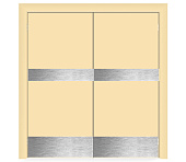 Влагостойкая дверь ПВХ EtaDoor глухая ванильная маятниковая двухстворчатая с отбойной пластиной