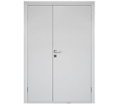 Влагостойкая дверь ПВХ EtaDoor глухая белая полуторастворчатая с ПВХ кромкой
